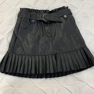 Zara Brand New Pleated Faux Leather Mini Skirt